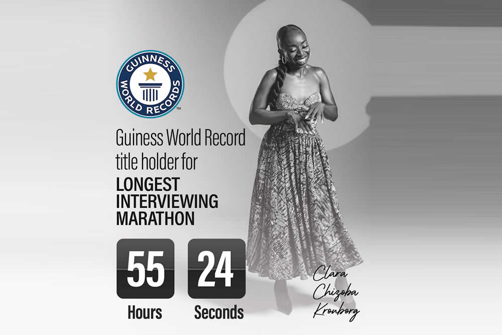 Clara C. Kronborg breaks Guinness World Records for Longest Interviewing Marathon