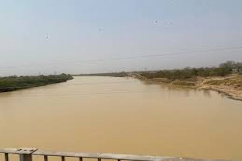 Black Volta River flowing near Yapei polluted by illegal mining activities